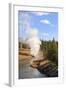 Eruption of Riverside Geyser Seen from Firehole River Bridge-Eleanor Scriven-Framed Photographic Print