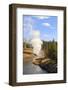 Eruption of Riverside Geyser Seen from Firehole River Bridge-Eleanor Scriven-Framed Photographic Print