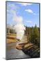 Eruption of Riverside Geyser Seen from Firehole River Bridge-Eleanor Scriven-Mounted Photographic Print