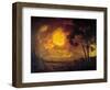 Eruption of the Vesuva with the Head of Saint January Door in Procession Painting by Joseph Wright-Joseph Wright of Derby-Framed Giclee Print