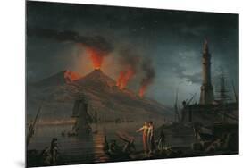 Eruption of Vesuvius by Charles Francois Lacroix De Marseille, 18th C.-Charles Francois Lacroix de Marseille-Mounted Premium Giclee Print