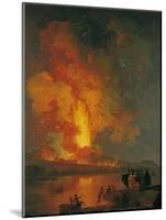 Eruption of Vesuvius, Pierre-Jacques Volaire, 18th C. People Watch from across Gulf of Naples-Pierre-Jacques Volaire-Mounted Art Print