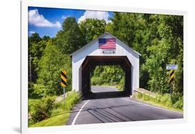 Erwinna Covered Bridge, Pennsylvania-George Oze-Framed Photographic Print