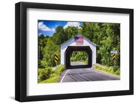 Erwinna Covered Bridge, Pennsylvania-George Oze-Framed Photographic Print