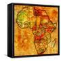 Erytrea on Actual Map of Africa-michal812-Framed Stretched Canvas