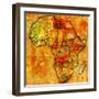 Erytrea on Actual Map of Africa-michal812-Framed Art Print