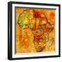 Erytrea on Actual Map of Africa-michal812-Framed Art Print