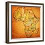 Erytrea on Actual Map of Africa-michal812-Framed Art Print