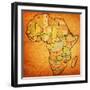 Erytrea on Actual Map of Africa-michal812-Framed Art Print