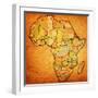 Erytrea on Actual Map of Africa-michal812-Framed Art Print