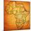 Erytrea on Actual Map of Africa-michal812-Mounted Art Print