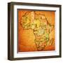 Erytrea on Actual Map of Africa-michal812-Framed Art Print