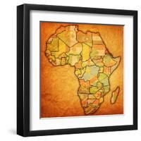 Erytrea on Actual Map of Africa-michal812-Framed Art Print