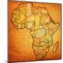 Erytrea on Actual Map of Africa-michal812-Mounted Art Print