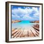 Es Calo De San Agusti Port in Formentera Island Wooden Boat Railways-Natureworld-Framed Photographic Print