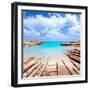 Es Calo De San Agusti Port in Formentera Island Wooden Boat Railways-Natureworld-Framed Photographic Print