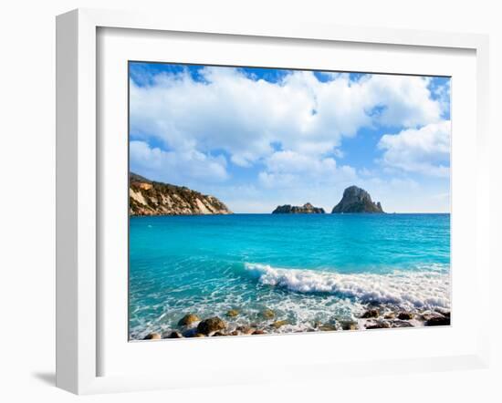 Es Vedra Island of Ibiza View from Cala D Hort in Balearic Islands-Natureworld-Framed Photographic Print