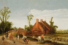 Summer Landscape (The Road to Emmaus) 1612-13-Esaias I van de Velde-Stretched Canvas