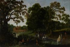 Summer Landscape (The Road to Emmaus) 1612-13-Esaias I van de Velde-Stretched Canvas