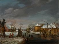 Winter Scene, 1614 (Oil on Cradled Panel)-Esaias I van de Velde-Giclee Print