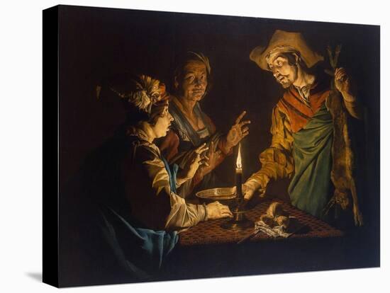 Esau and Jacob, 1640S-Matthias Stomer-Stretched Canvas