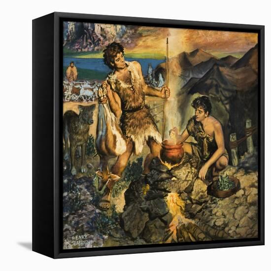 Esau Sells His Birthright-Harry G. Seabright-Framed Stretched Canvas