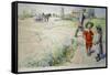 Esbjorn and the Peasant Girl-Carl Larsson-Framed Stretched Canvas