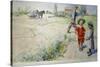 Esbjorn and the Peasant Girl-Carl Larsson-Stretched Canvas