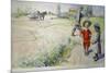 Esbjorn and the Peasant Girl-Carl Larsson-Mounted Premium Giclee Print