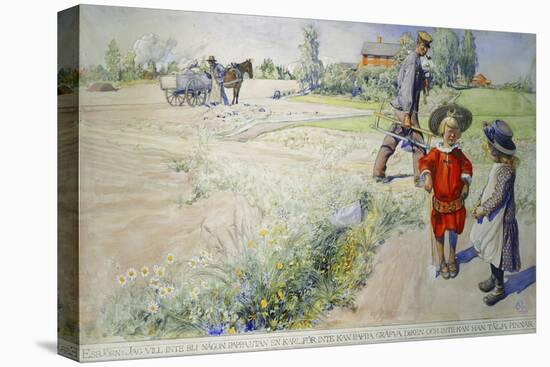 Esbjorn and the Peasant Girl-Carl Larsson-Stretched Canvas