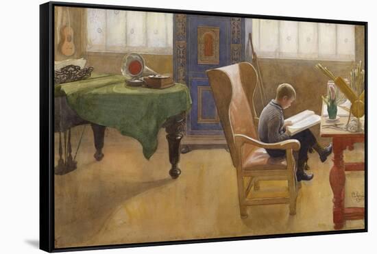 Esbjorn in the Study Corner, 1912-Carl Larsson-Framed Stretched Canvas