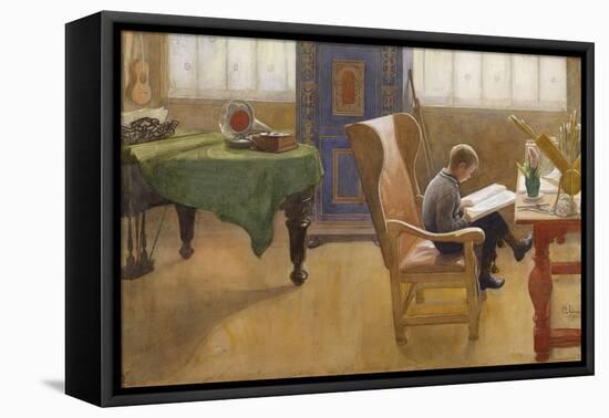 Esbjorn in the Study Corner, 1912-Carl Larsson-Framed Stretched Canvas