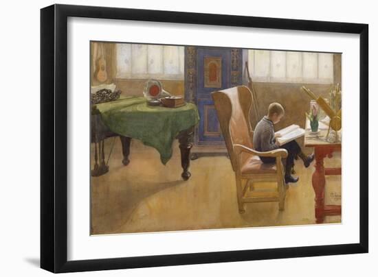 Esbjorn in the Study Corner, 1912-Carl Larsson-Framed Giclee Print