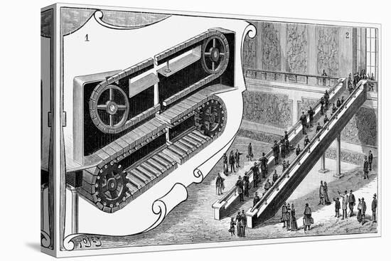 Escalator at the Pennsylvania Railroad Company's Cortland Street Station, New York, 1893-null-Stretched Canvas