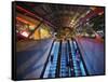 Escalators at the Entrance to a Washington DC Metro Station.-Jon Hicks-Framed Stretched Canvas