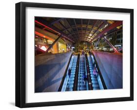 Escalators at the Entrance to a Washington DC Metro Station.-Jon Hicks-Framed Photographic Print