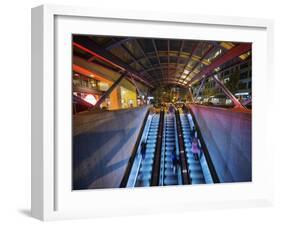 Escalators at the Entrance to a Washington DC Metro Station.-Jon Hicks-Framed Photographic Print