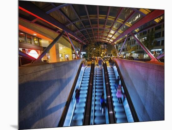 Escalators at the Entrance to a Washington DC Metro Station.-Jon Hicks-Mounted Photographic Print