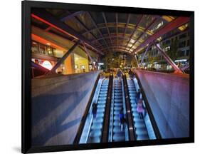 Escalators at the Entrance to a Washington DC Metro Station.-Jon Hicks-Framed Photographic Print