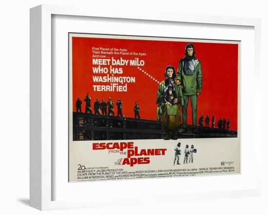 Escape From The Planet of the Apes, Kim Hunter, Roddy McDowall, 1971-null-Framed Art Print