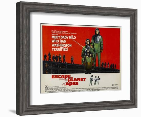 Escape From The Planet of the Apes, Kim Hunter, Roddy McDowall, 1971-null-Framed Art Print