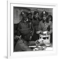 "Escape Kits" (Cyanide) Being Distributed to Black Fighter Pilots at Air Base in Italy, 1945-Toni Frissell-Framed Photo