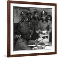 "Escape Kits" (Cyanide) Being Distributed to Black Fighter Pilots at Air Base in Italy, 1945-Toni Frissell-Framed Photo