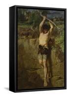 Escape of a Gallic Prisoner (Oil on Canvas)-Evariste Vital Luminais-Framed Stretched Canvas