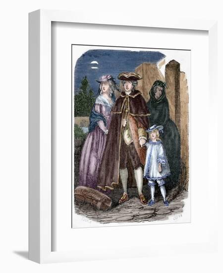 Escape of Louis XVI (1754-1793) and His Family, 1791-Louis Dupre-Framed Giclee Print