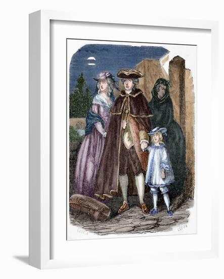 Escape of Louis XVI (1754-1793) and His Family, 1791-Louis Dupre-Framed Giclee Print