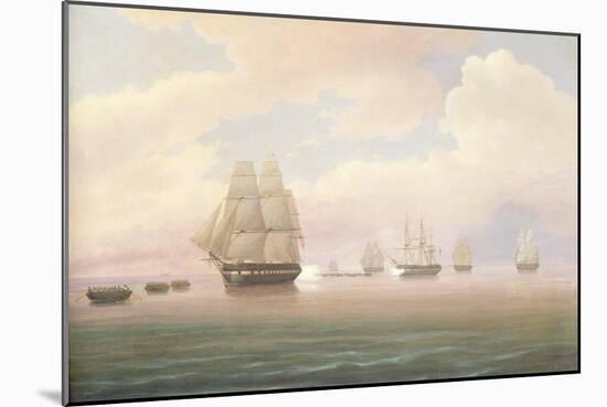 Escape of the U.S. Frigate Constitution, 1838-Thomas Birch-Mounted Giclee Print