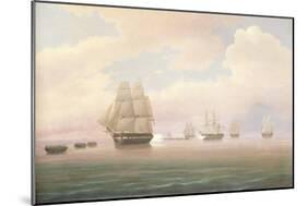 Escape of the U.S. Frigate Constitution, 1838-Thomas Birch-Mounted Giclee Print