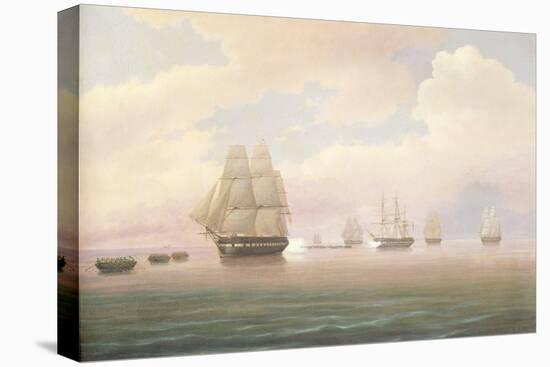 Escape of the U.S. Frigate Constitution, 1838-Thomas Birch-Stretched Canvas