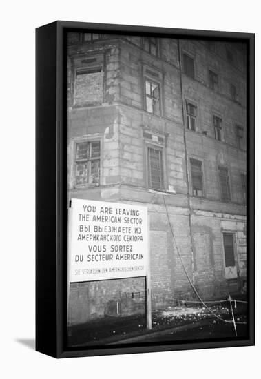 Escape Rope Hanging from Apartment in East Berlin-null-Framed Stretched Canvas